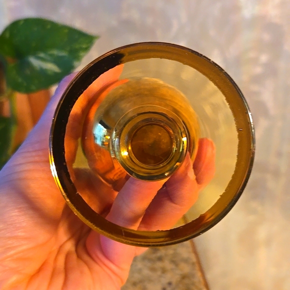 Vintage MCM tapered bud vase with gold strips - Picture 4 of 11